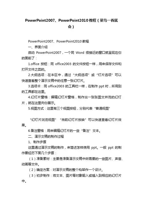 PowerPoint2007、PowerPoint2010教程（菜鸟一看就会）
