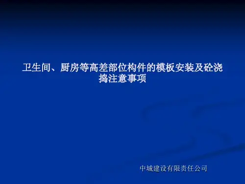 11月27卫生间、厨房等构件高差部位的模板吊模安装及砼浇捣注意事项