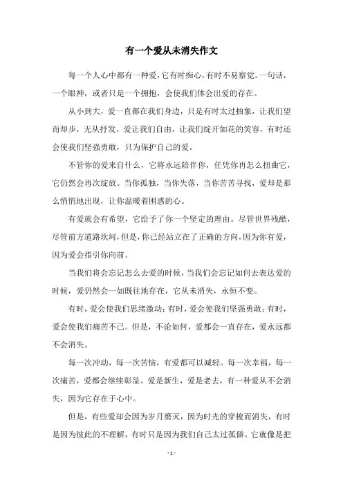 有一个爱从未消失作文