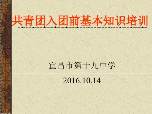 2016年共青团基础知识培训
