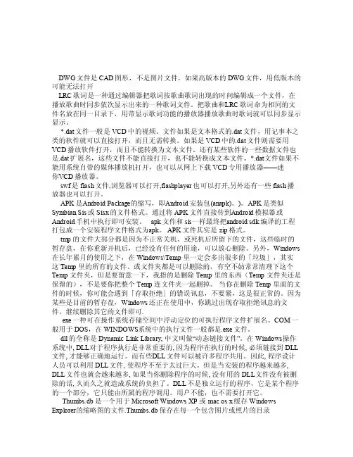 各种文件格式含义