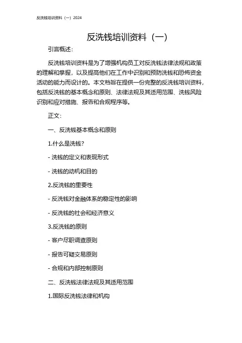 反洗钱培训资料(一)2024