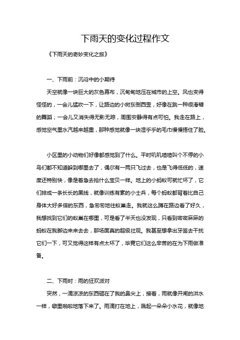 下雨天的变化过程作文