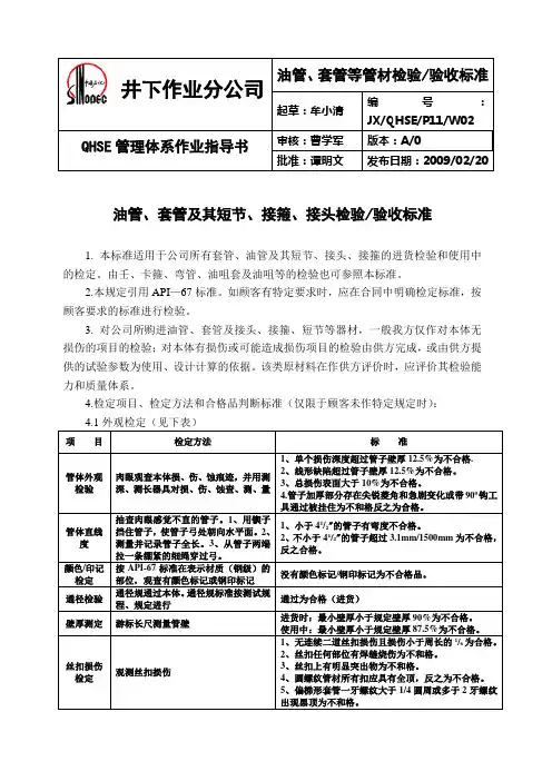 P11W02油管等管材检验、验收标准