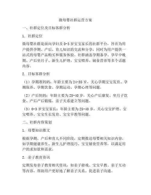 微母婴社群运营方案