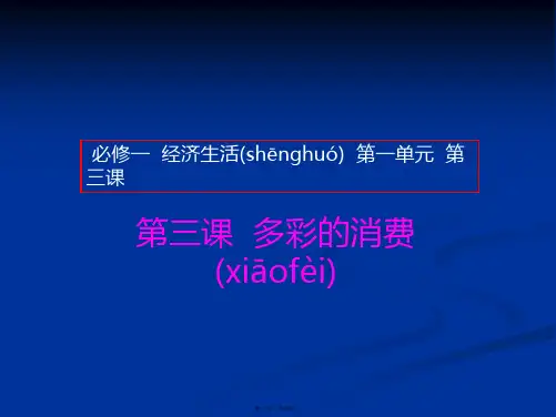 高一政治课件13多彩的消费新必修1