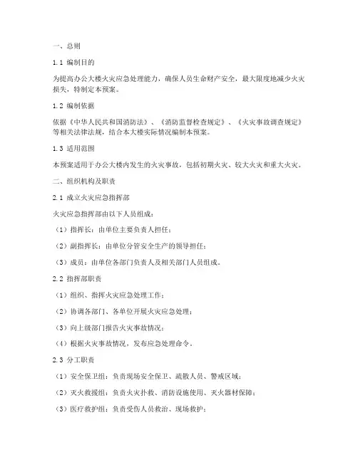 办公大楼火灾应急预案文本