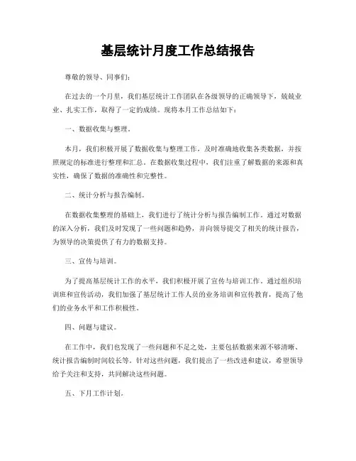 基层统计月度工作总结报告