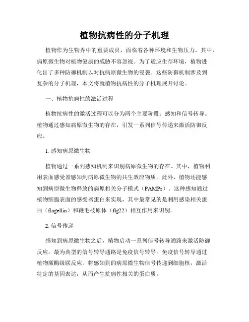 植物抗病性的分子机理