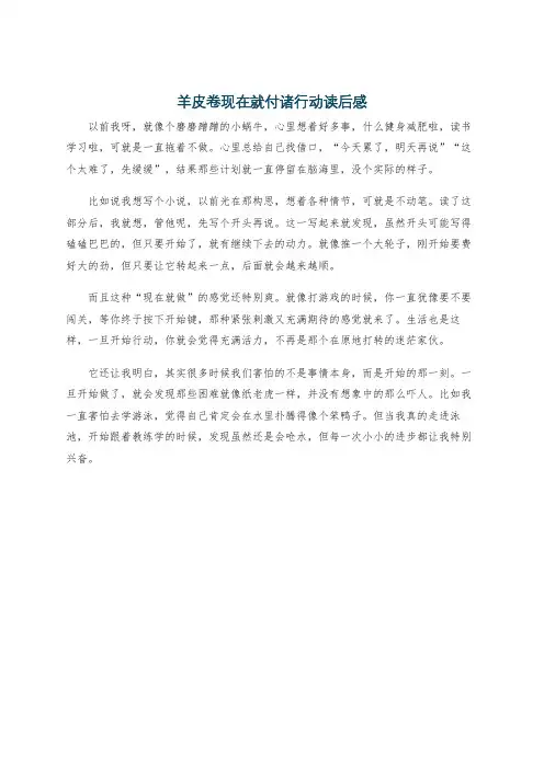 羊皮卷现在就付诸行动读后感
