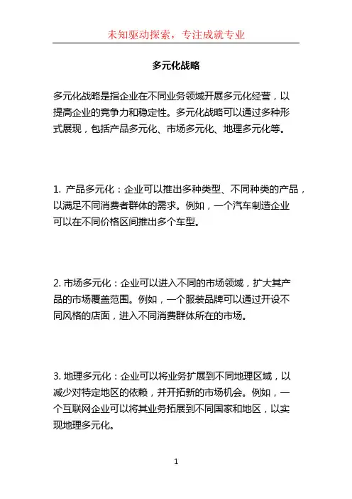 多元化战略 (2)