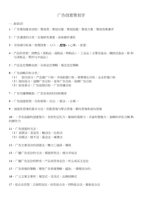 广告创意策划学-期末复习.doc
