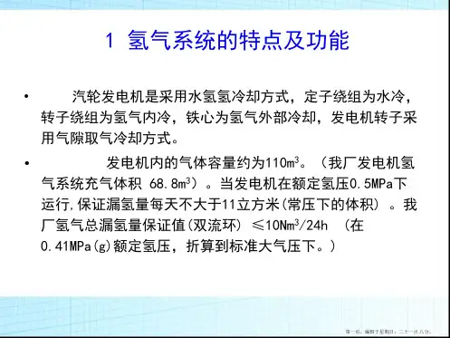 电厂发电机氢气冷却系统