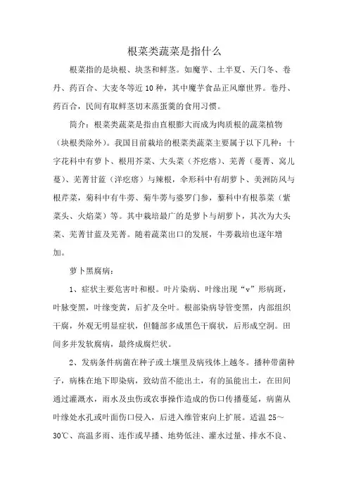 根菜类蔬菜是指什么