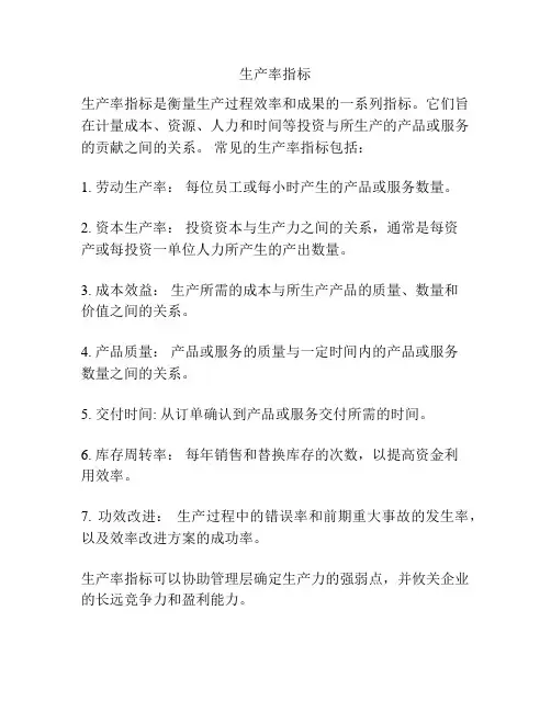 生产率指标