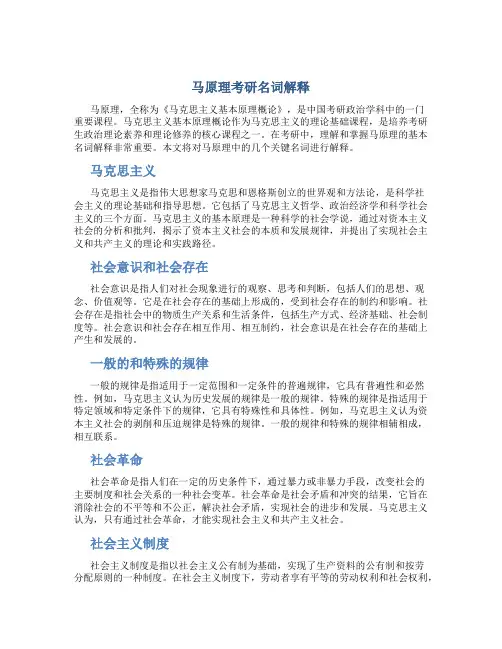 马原理考研名词解释