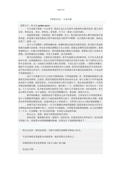 完美风暴影视评论