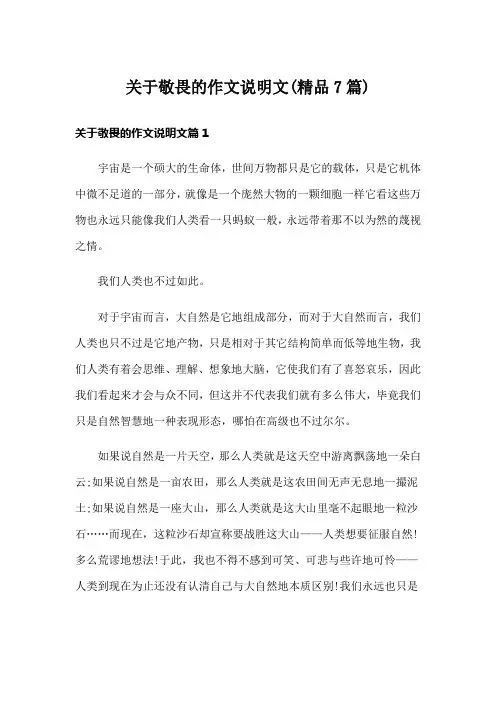 关于敬畏的作文说明文(精品7篇)