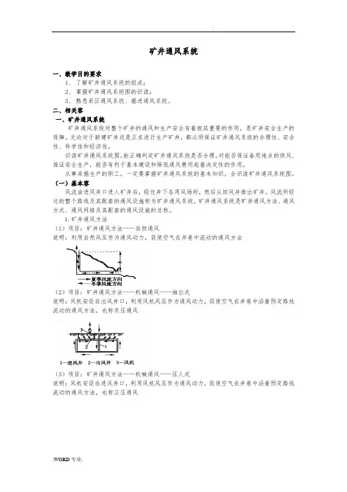 矿井通风系统方案