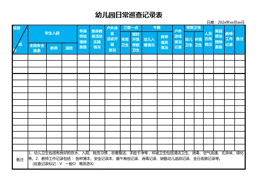 幼儿园日常巡查记录表