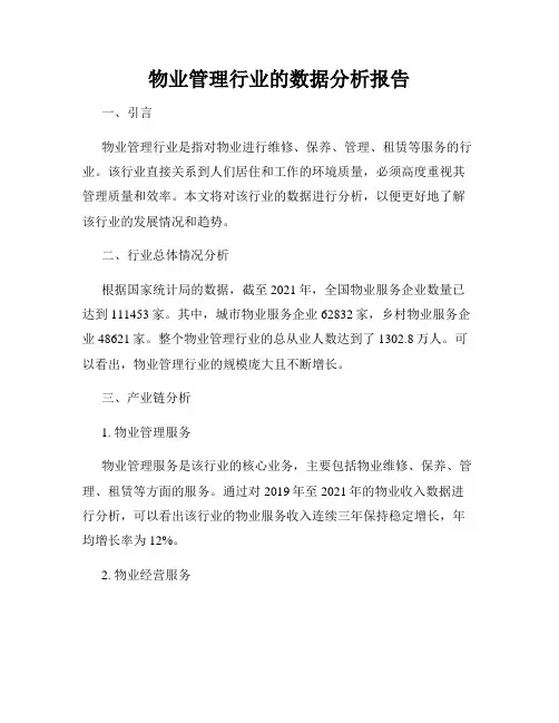 物业管理行业的数据分析报告