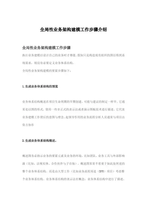 全局性业务架构建模工作步骤介绍