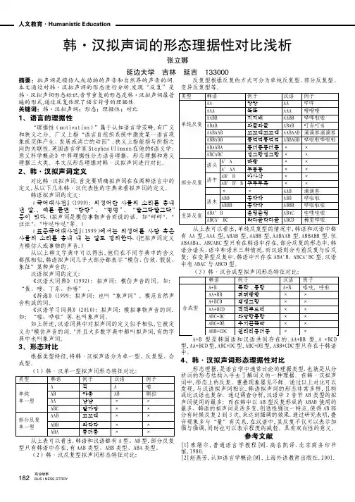 韩·汉拟声词的形态理据性对比浅析