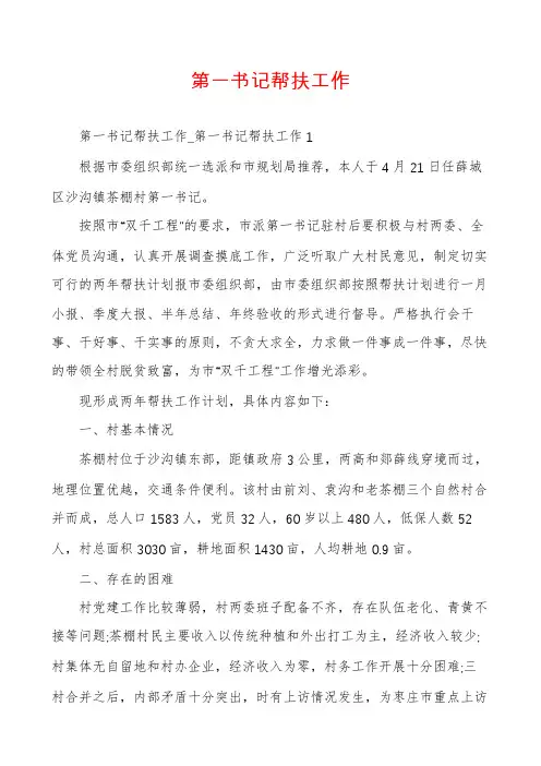 第一书记帮扶工作