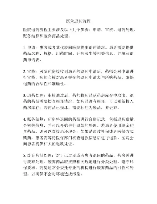 医院退药流程