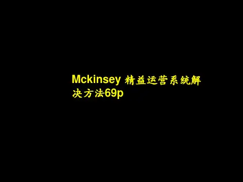 Mckinsey 精益运营系统解决方法69p