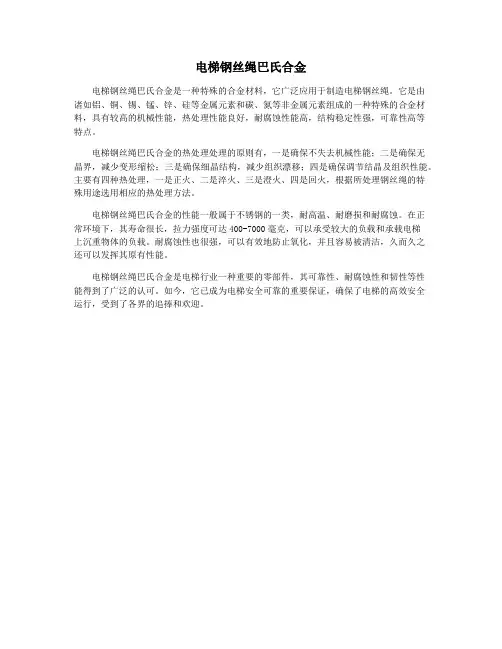 电梯钢丝绳巴氏合金