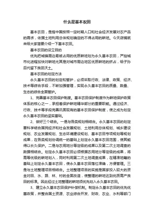 什么是基本农田