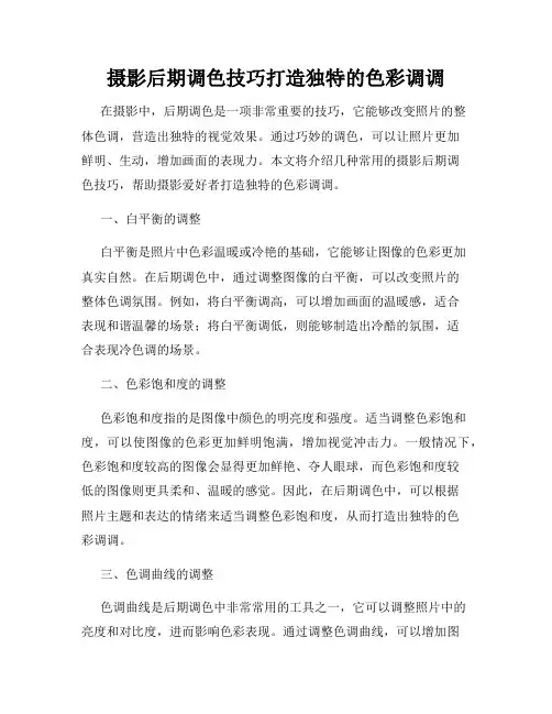 摄影后期调色技巧打造独特的色彩调调