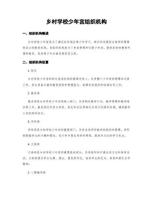 乡村学校少年宫组织机构