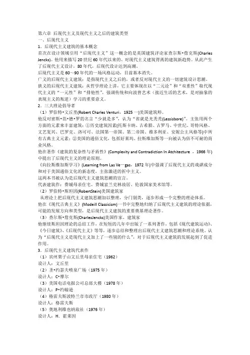 后现代主义及现代主义之后的建筑类型