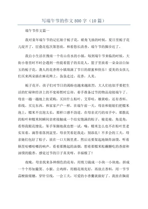 写端午节的作文800字(10篇)