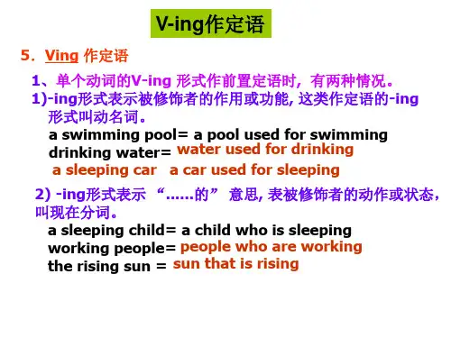 V-ing 作状语