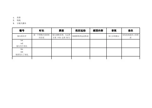 标准影视广告分镜头脚本格式表