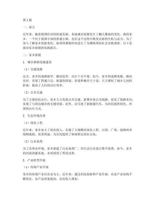 社会实践报告家乡新貌(2篇)