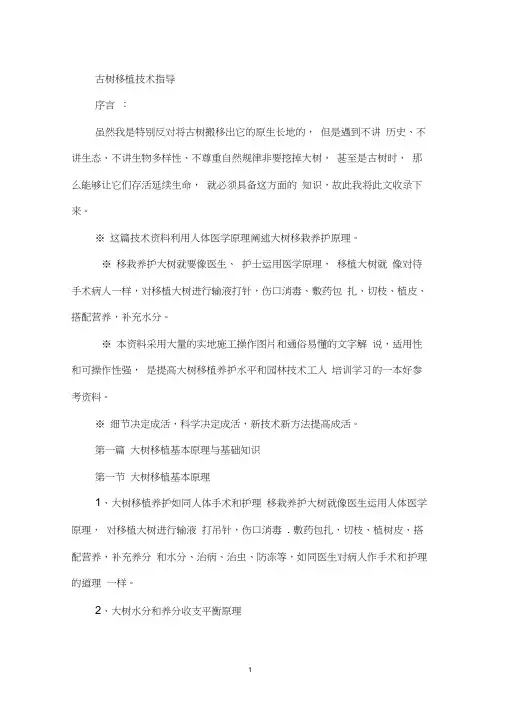 古树移植技术指导