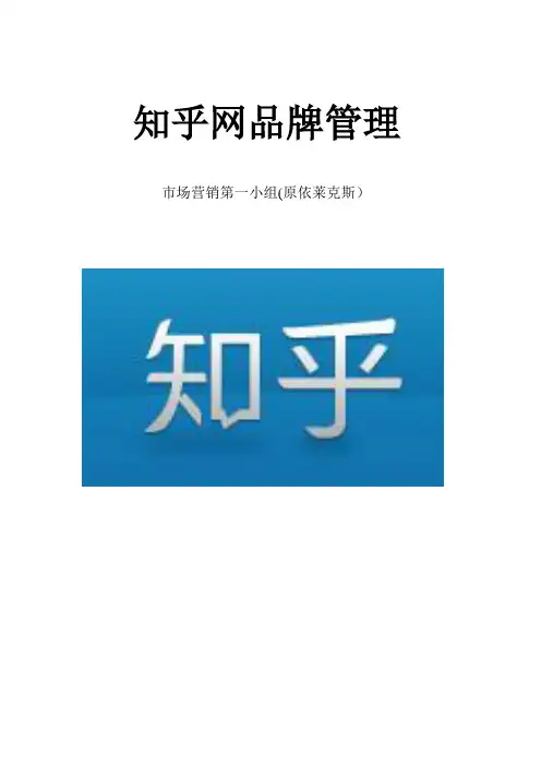 知乎网品牌管理策划