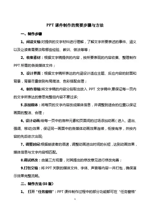 PPT课件制作的简要步骤与方法【精选文档】