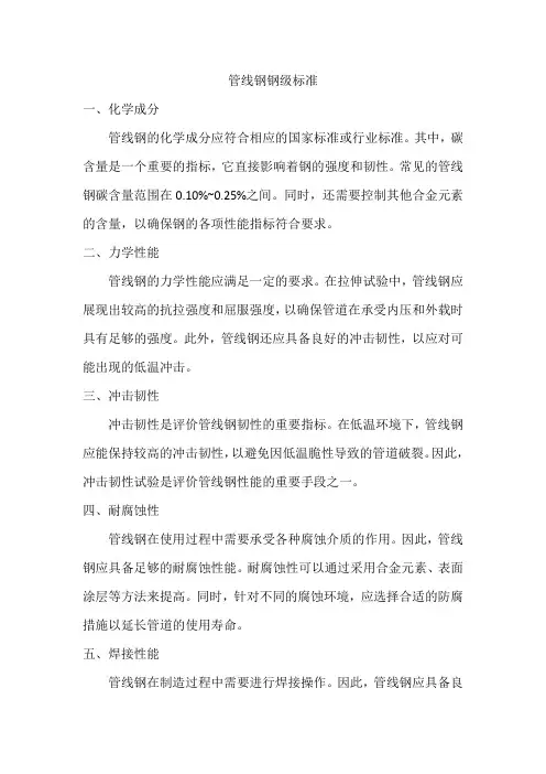 管线钢钢级标准