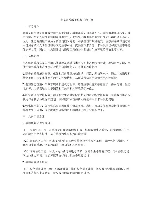 生态海绵城市修复工程方案