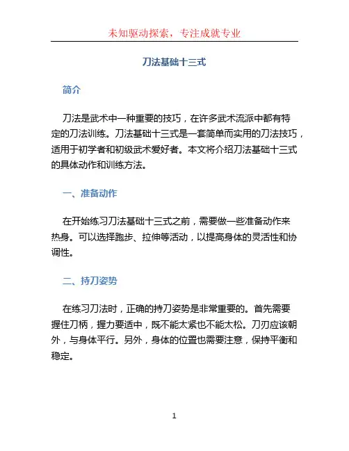 刀法基础十三式