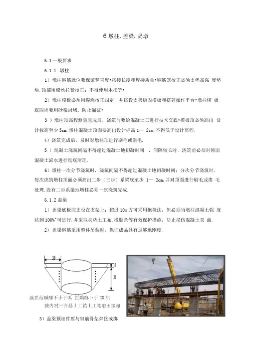 桥梁施工标准化之六墩柱盖梁高墩