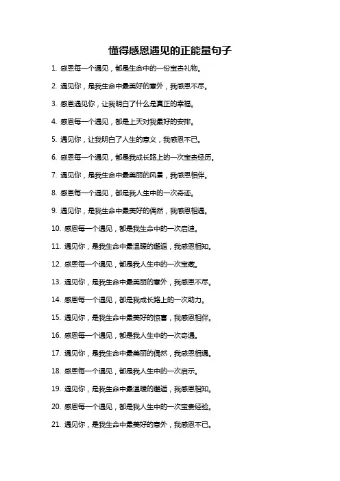 懂得感恩遇见的正能量句子