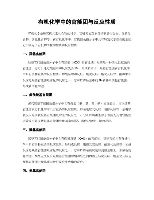 有机化学中的官能团与反应性质