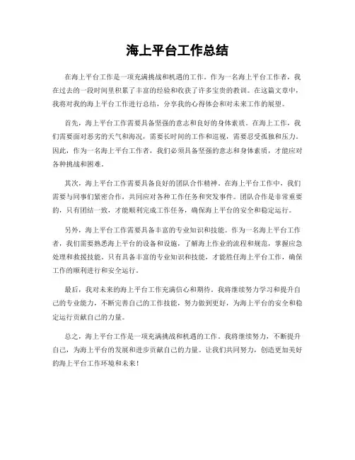 海上平台工作总结