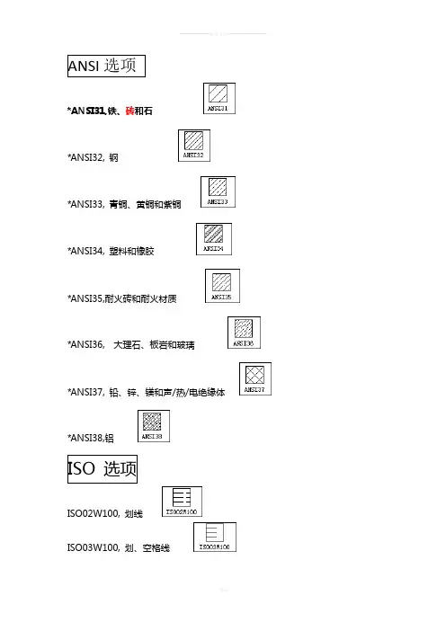 CAD自带填充图案、中英文名及图例称对照表